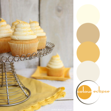 honey cupcakes with honey cream cheese inspired color palette