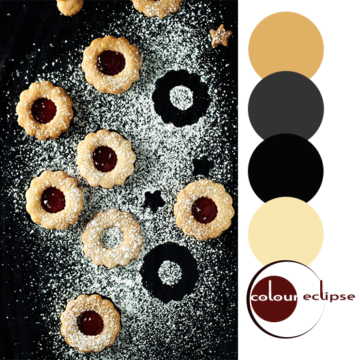 spiced linzer cookies recipe with color palette