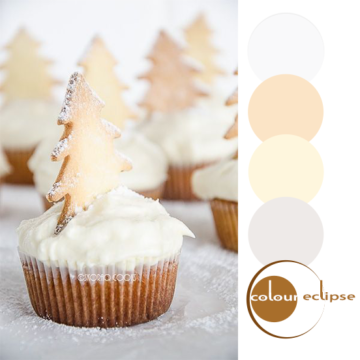 christmas vanilla cupcakes with color palettes