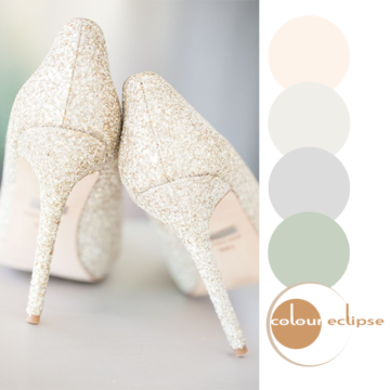 sparkly high heals with color palette