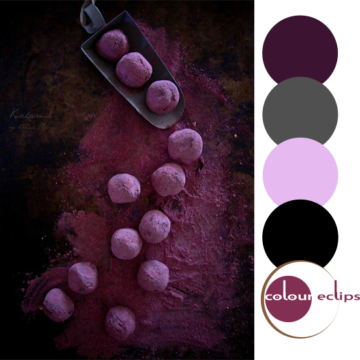 purple truffles on black background