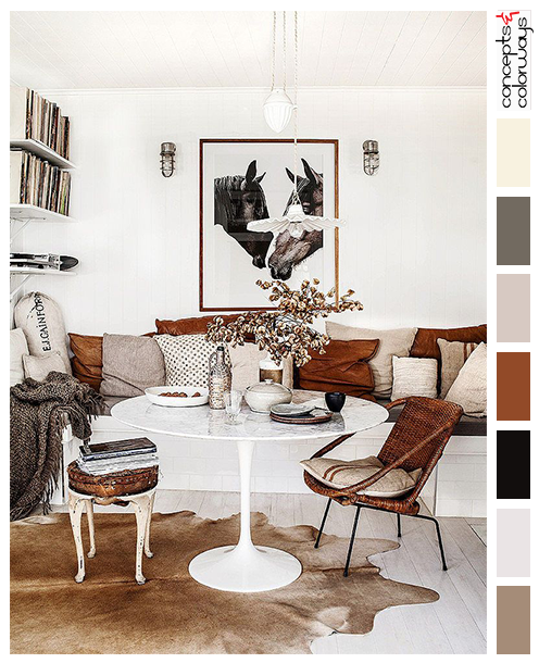 warm brown interior color palette