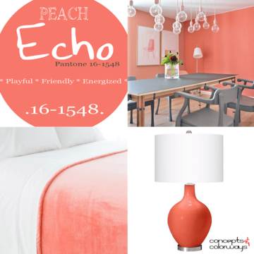 pantone peach echo used in interior design
