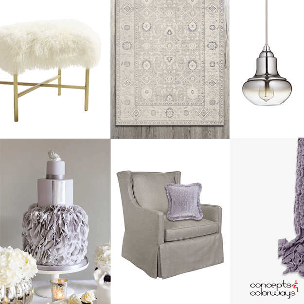 lilac and gray interior idea board