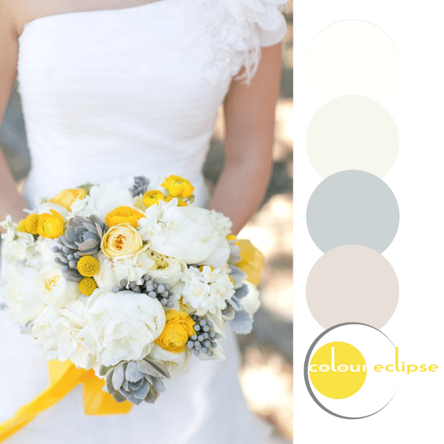 yellow eucalyptus and white color palette