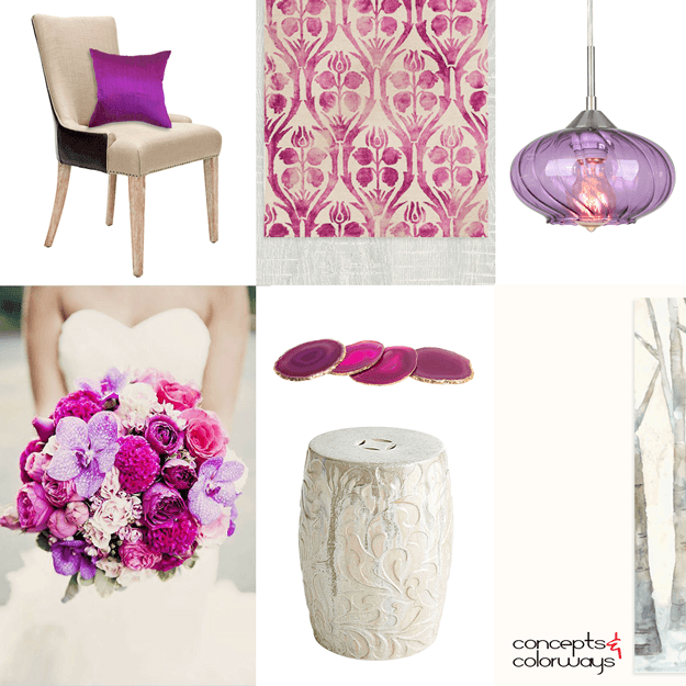 purple bouquet inspired interior idea board