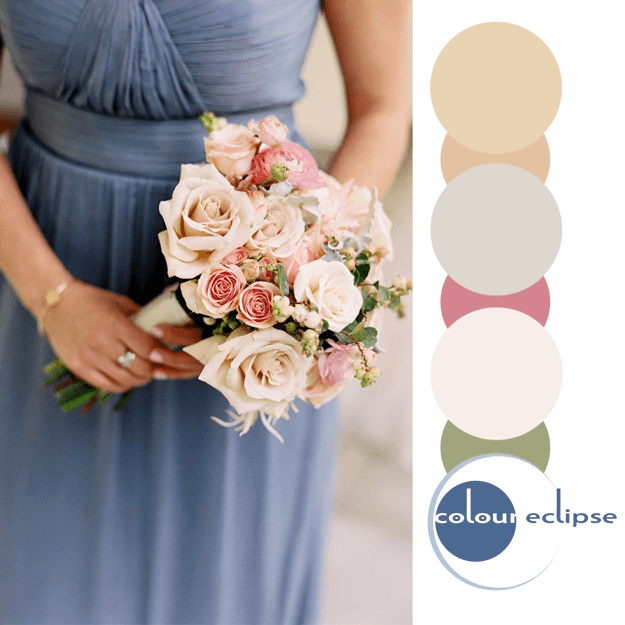 dusty blue and rose color palette