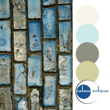 iridescent mosaic tile with color palette