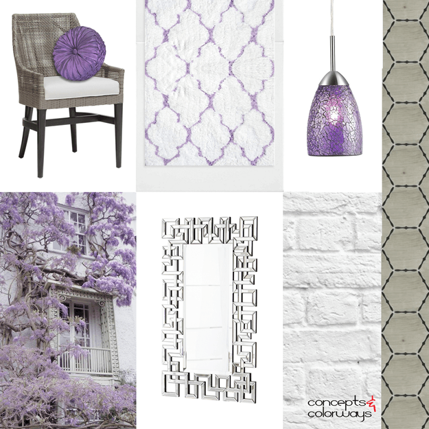 wisteria inspired interior idea board