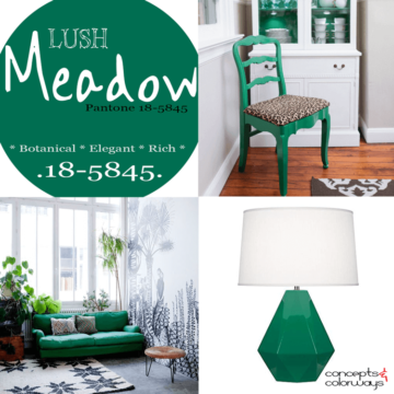 pantone lush meadow, lush meadow used in interior design, 2016 color trends, emerald green
