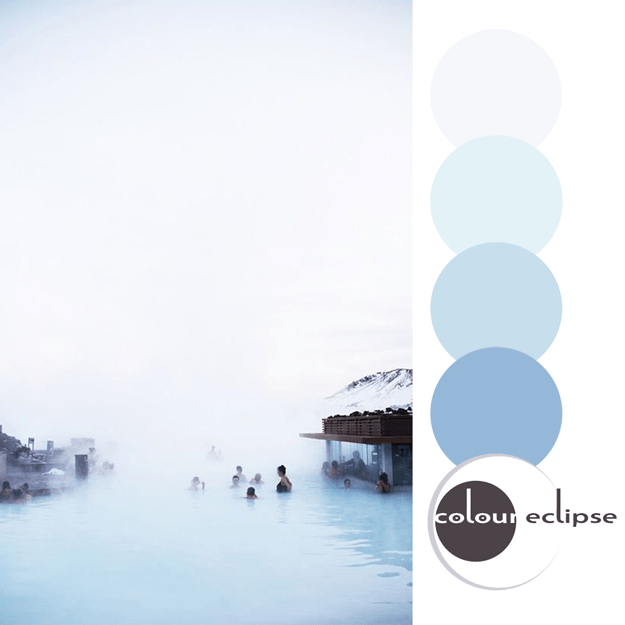 iceland blue lagoon with color palette