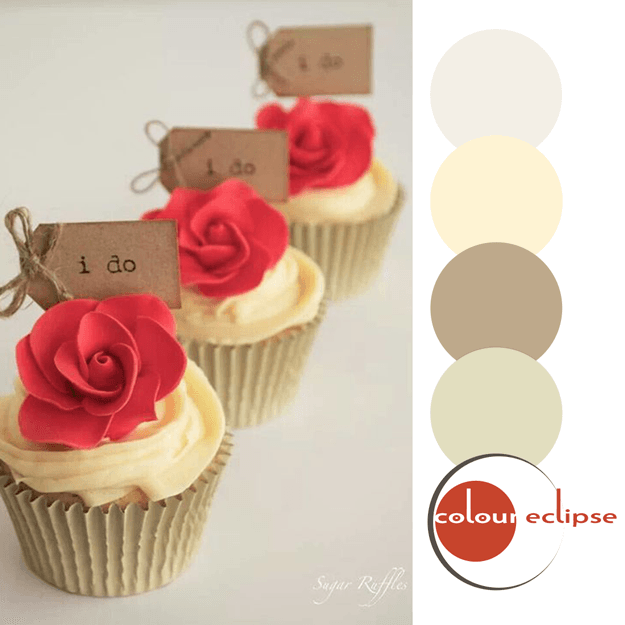 khaki and poppy red color palette