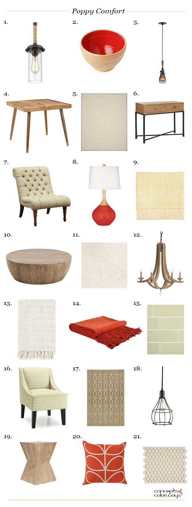 poppy red and khaki interior product roundup