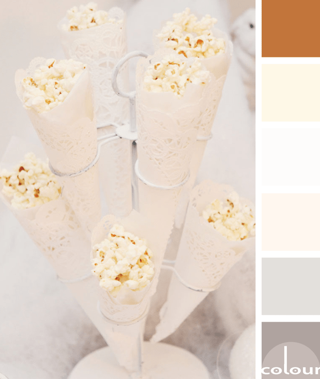 popcorn in doilie cone color palette