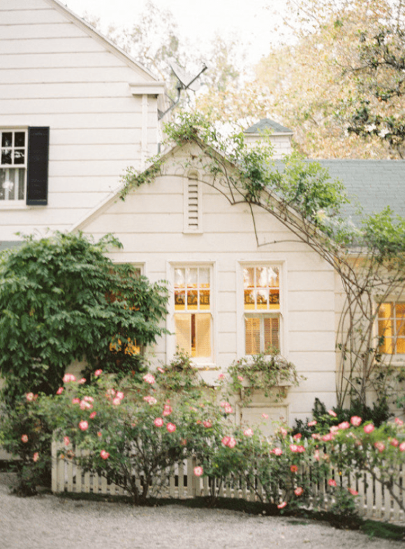 creamy white cottage style home