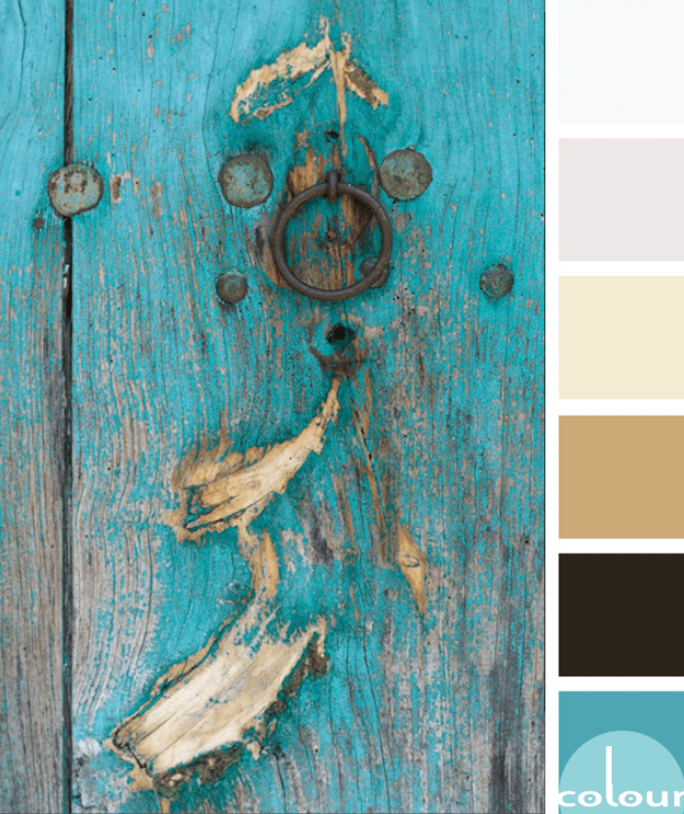 weathered turquoise door color palette