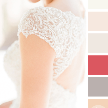 creamy white color palette with bright pink accents