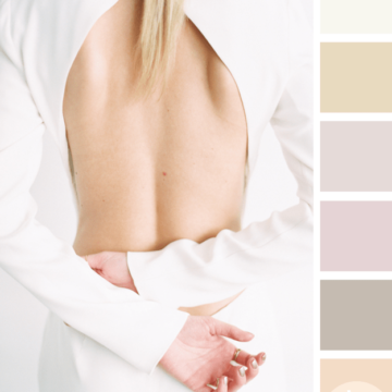 white blush and light blonde color palette