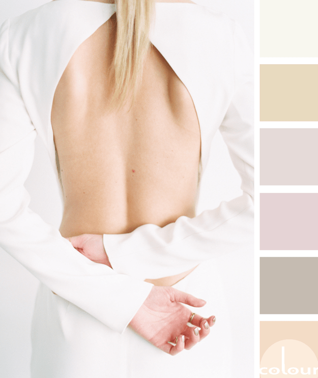 white blush and light blonde color palette