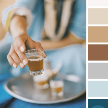 indigo blue and copper brown color palette