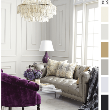 purple and gold interior color palettes