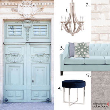 mint blue and cream interior design