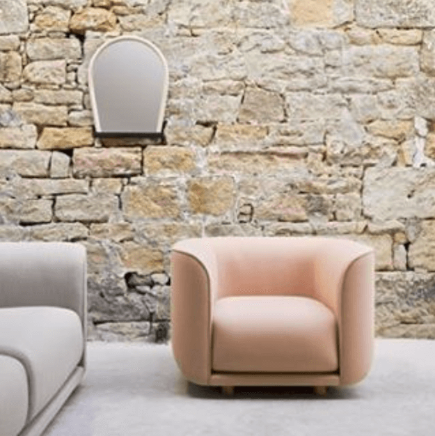 dusty peach arm chair