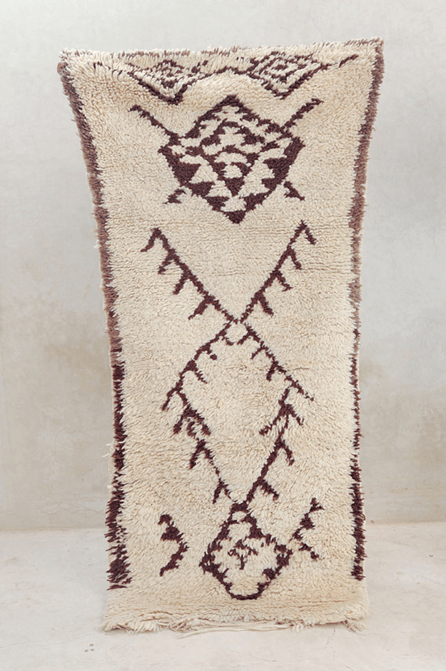 pale brown tribal vintage rug