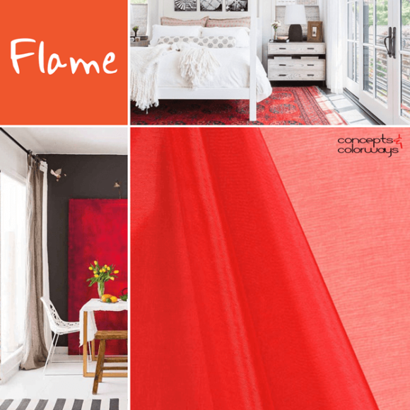 pantone flame for interior design