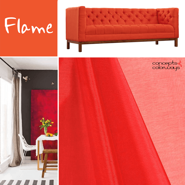 pantone flame for interior design