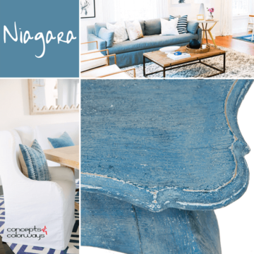 slate blue wood accent table