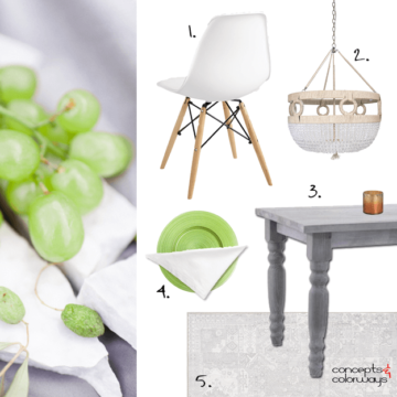 interior design with bright green accents