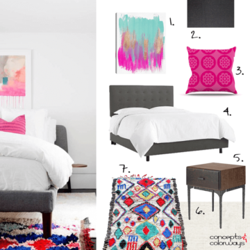 white bedroom with azilal moroccan rug