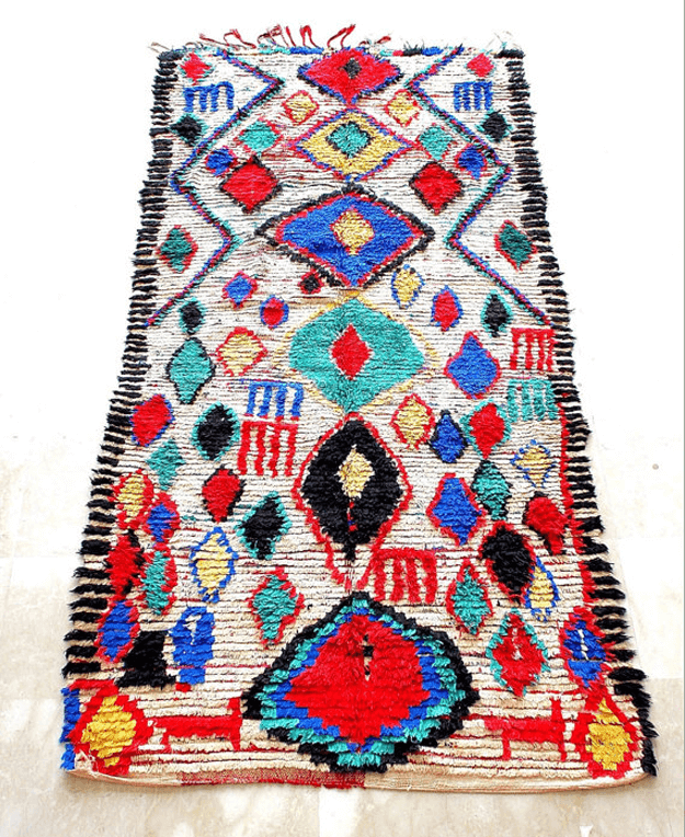 colorful diamond azilal rug