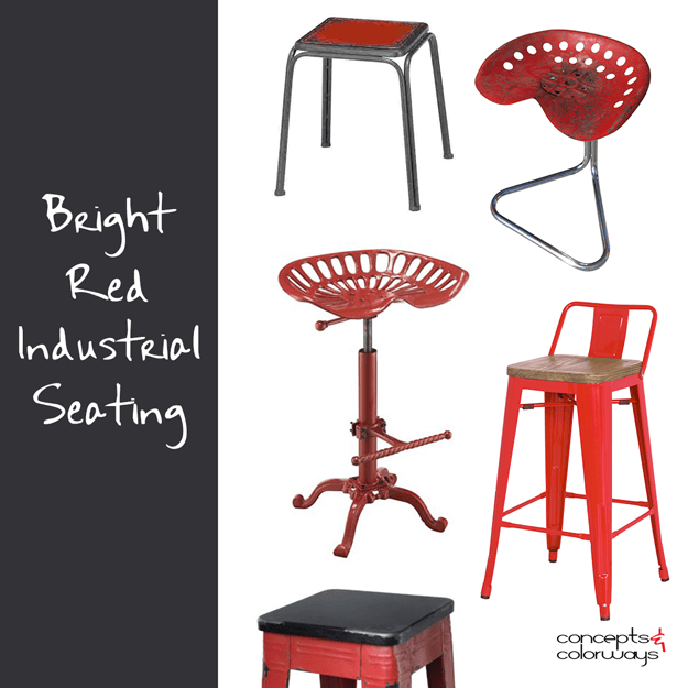 bright red industrial seating