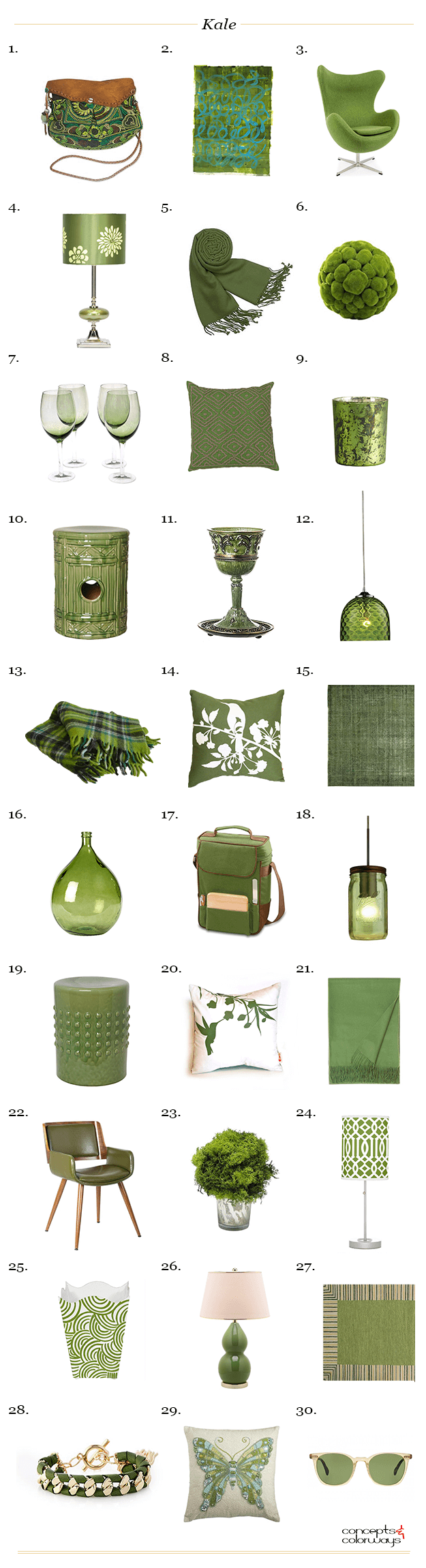 pantone kale interior design product roundup