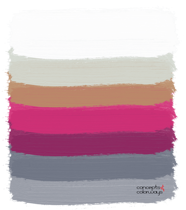 gunmetal gray and fuchsia brushstrokes color palette