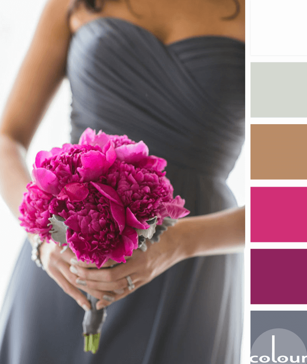 gunmetal gray and fuchsia color palette