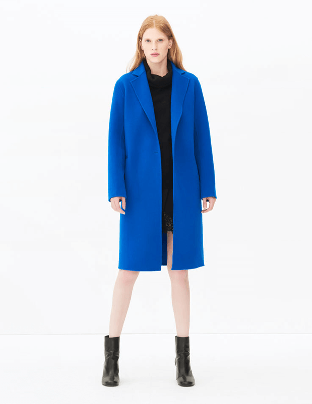 bright blue long coat