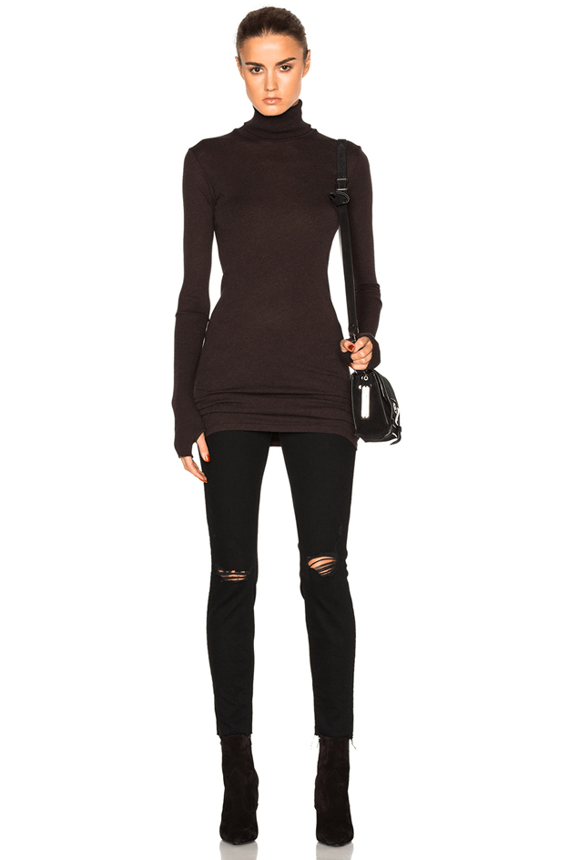 dark bronze turtleneck dress