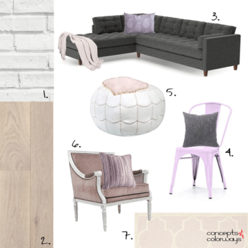 lilac and rose beige interior design