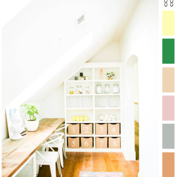modern farm house craft room color palette