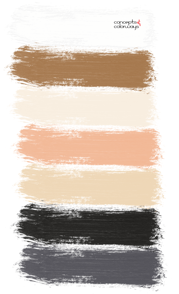 straw and black paint palette