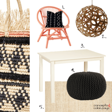 naturally bold interior design get the look mood board