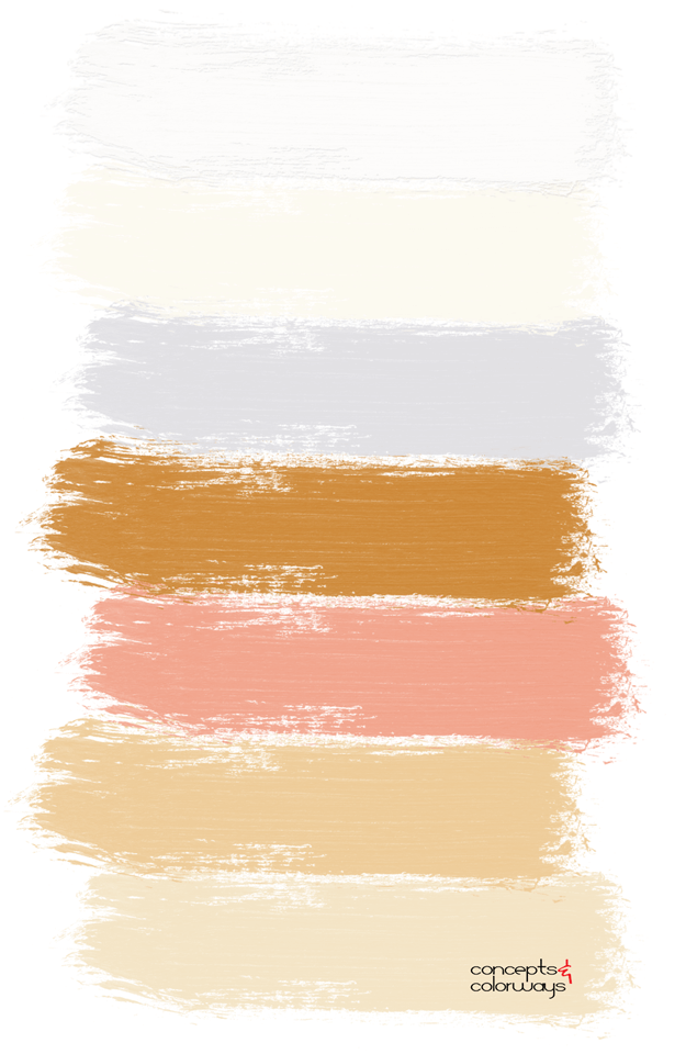 peach tangerine and gold paint palette