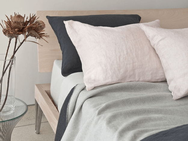 pale pink linen pillowcases