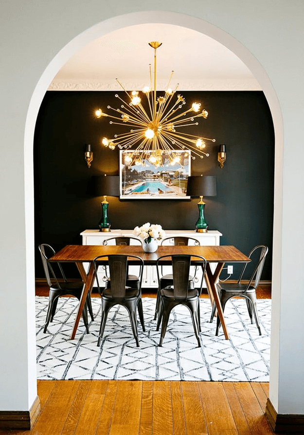 mid-century modern eclectic dining room