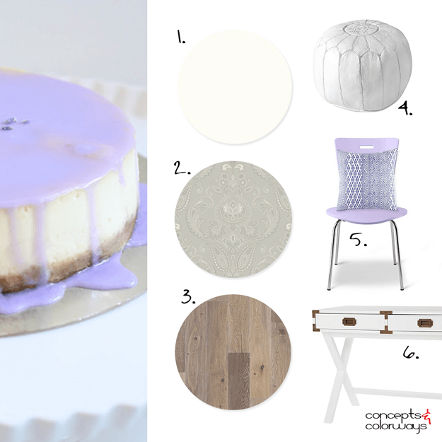 lavender cheesecake interior mood board