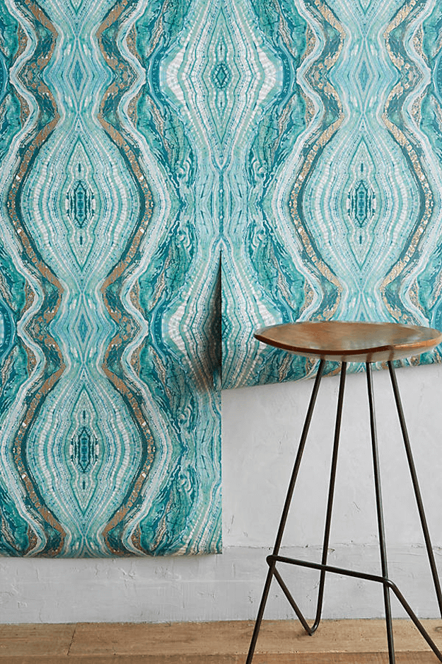 teal striation wallpaper