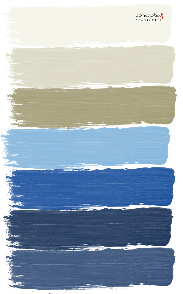 blue and khaki tan paint palettes